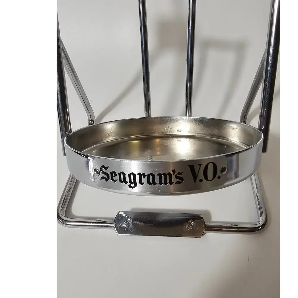 Vintage 78 Seagram's V.O. Whiskey Bottle Display Stand – Chrome Swinging Cradle